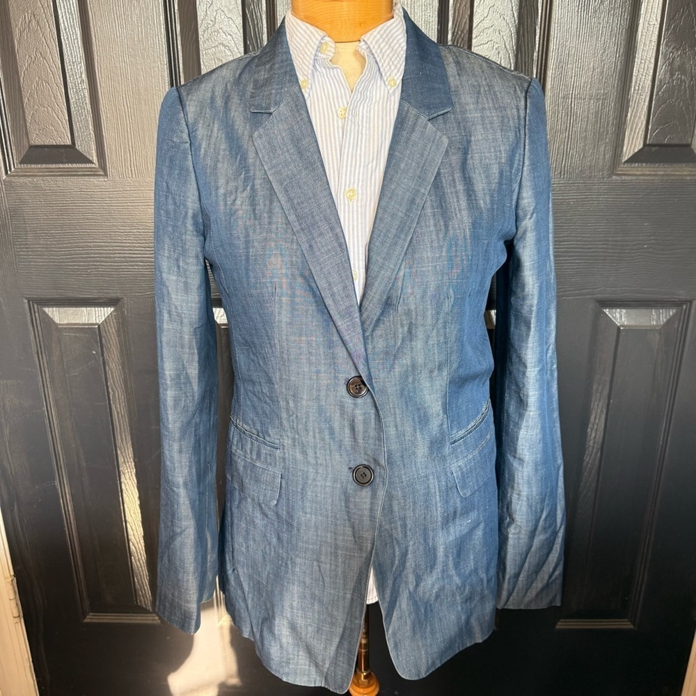 Classic Single-Button Navy Blue Blazer - Picture 5 of 16